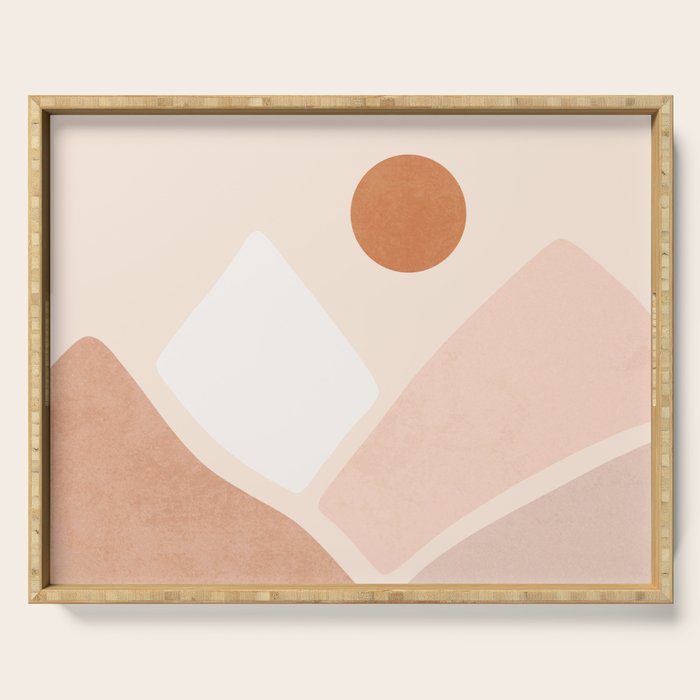 Warm Neutral mountain sun Serving Tray Gallery Image 1