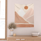 Warm Neutral mountain sun Wall Tapestry Gallery Image 2