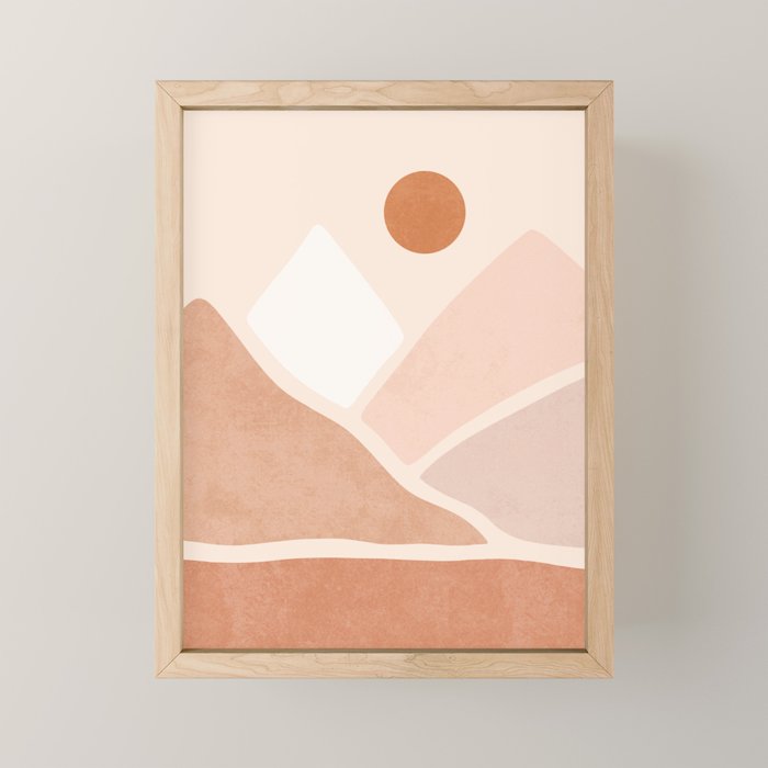 Warm Neutral mountain sun Mini Art Print Gallery Image 1