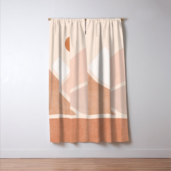 Warm Neutral mountain sun Window Curtain Gallery Image 3