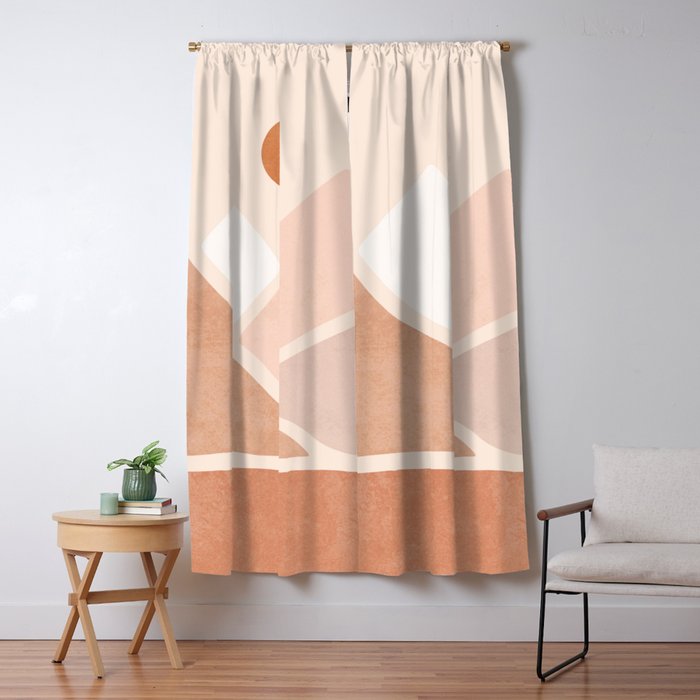 Warm Neutral mountain sun Window Curtain Gallery Image 5