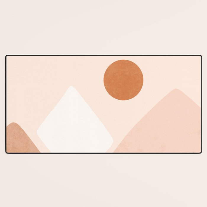 Warm Neutral mountain sun Desk Mat Gallery Image 3