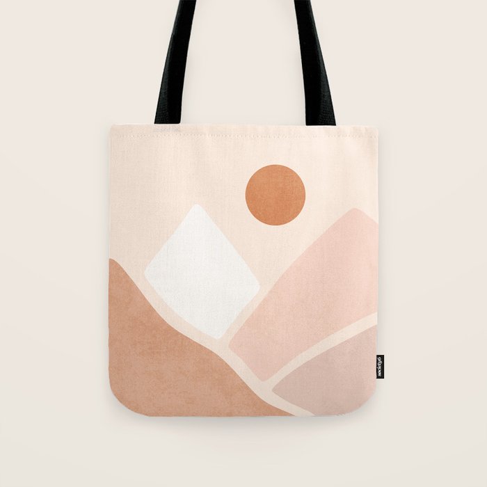 Warm Neutral mountain sun Tote Bag Gallery Image 1