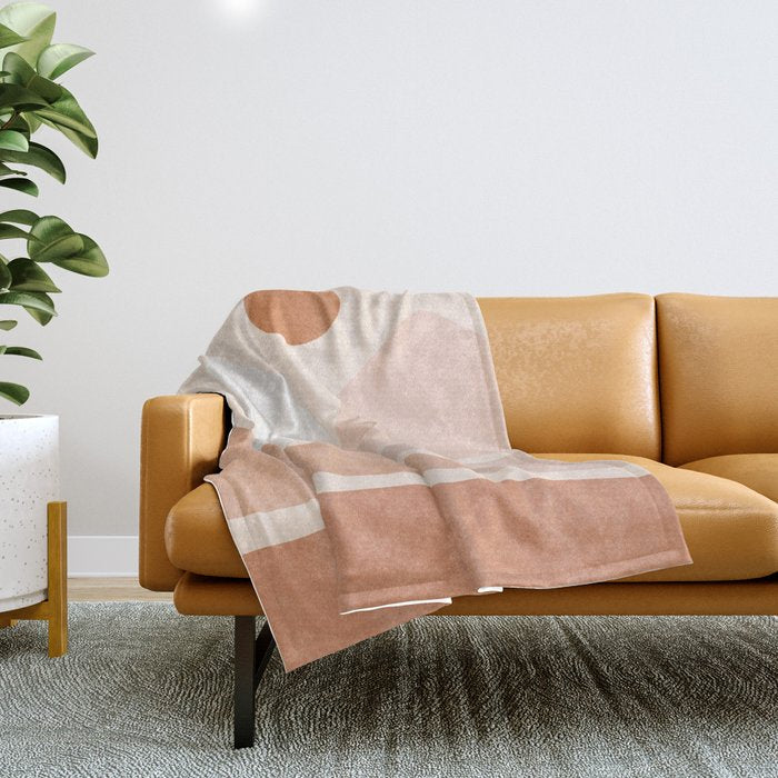 Warm Neutral mountain sun Throw Blanket Gallery Image 1
