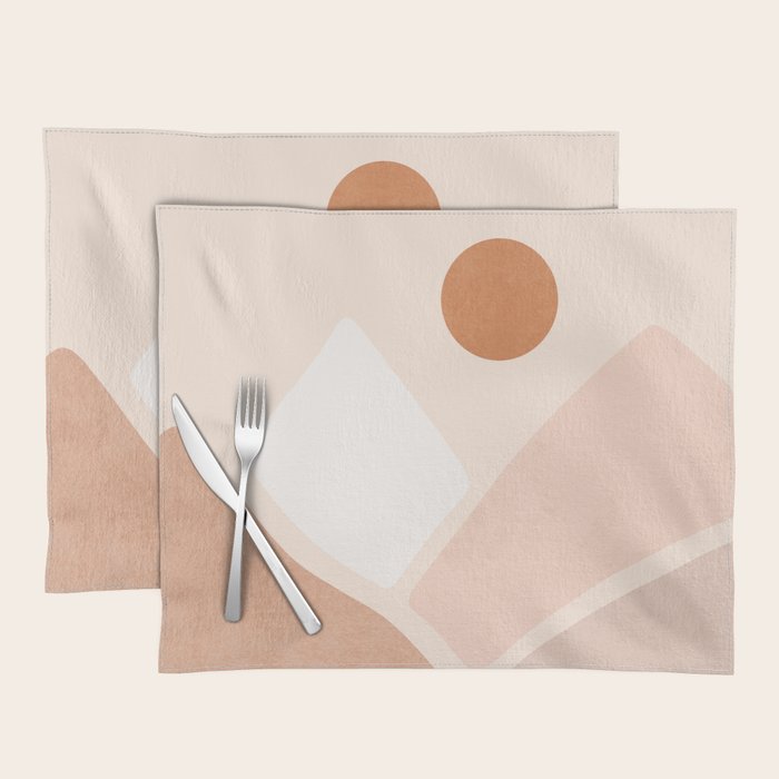 Warm Neutral mountain sun Placemat Gallery Image 1