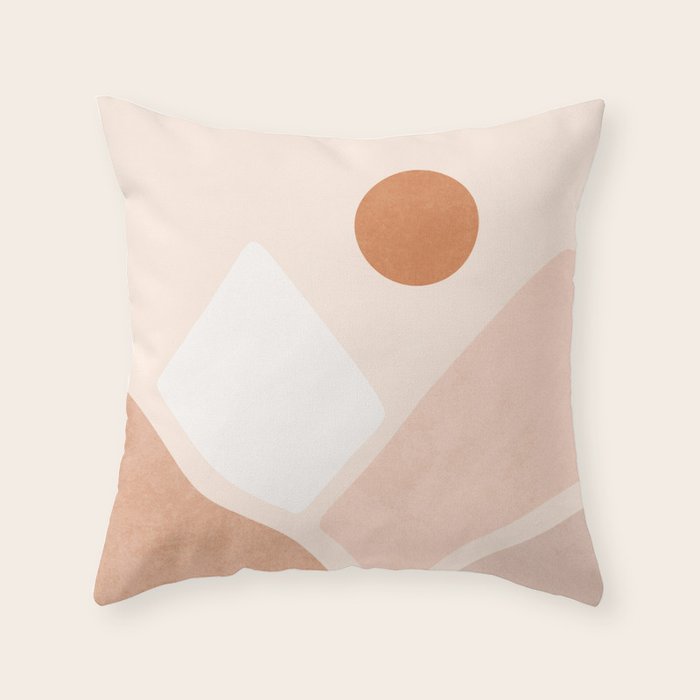 Warm Neutral mountain sun Throw Pillow Gallery Image 6