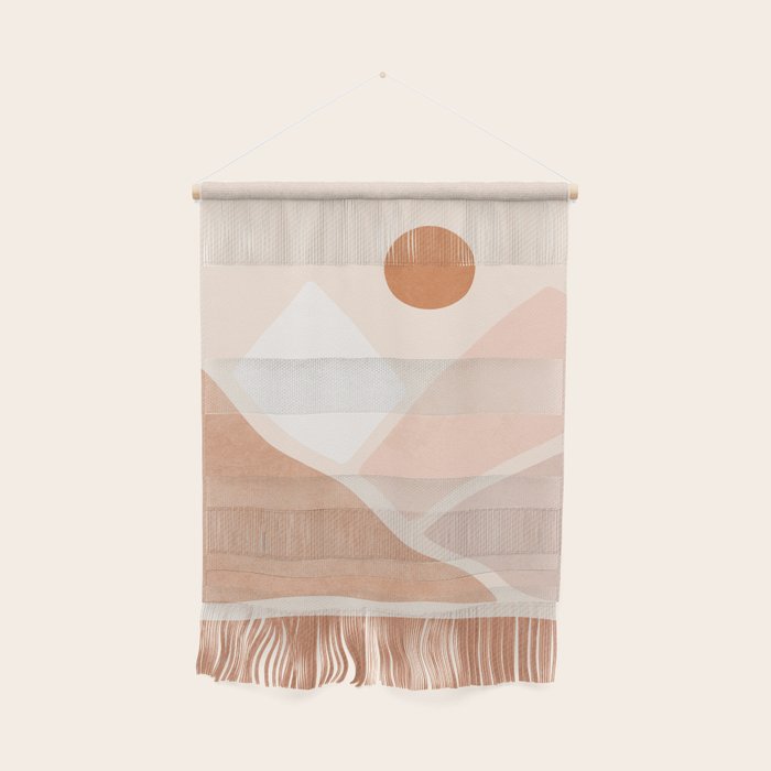 Warm Neutral mountain sun Wall Hanging Gallery Image 1