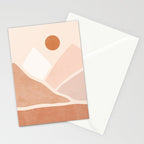 Warm Neutral mountain sun Stationery Card Gallery Image 2