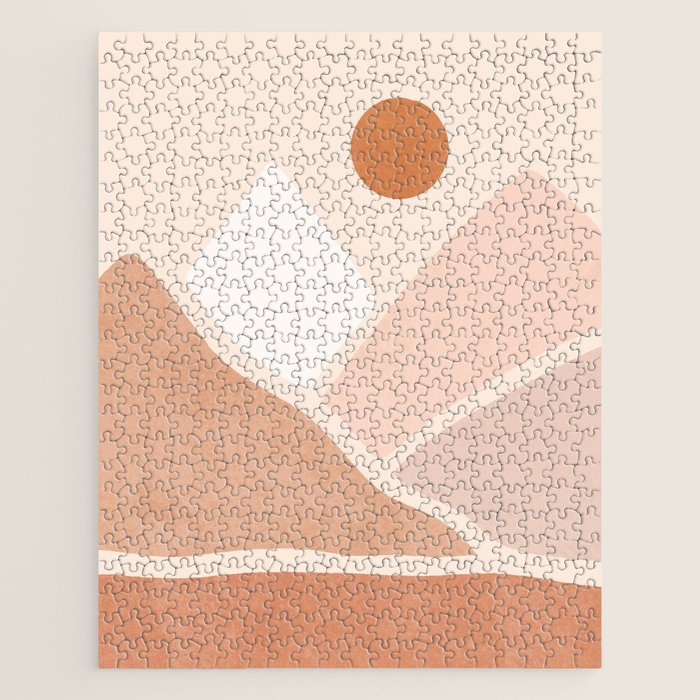 Warm Neutral mountain sun Jigsaw Puzzle Gallery Image 1