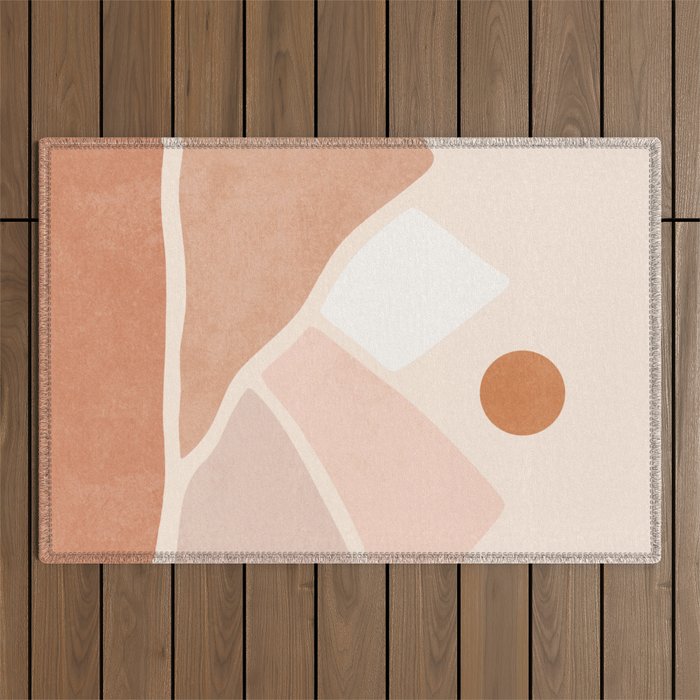 Warm Neutral mountain sun Outdoor Rug Gallery Image 1