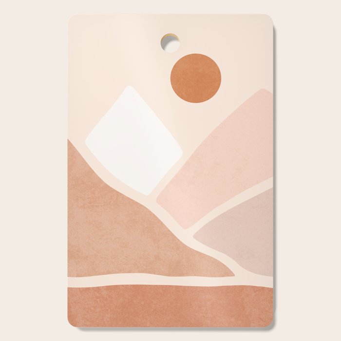 Warm Neutral mountain sun Cutting Board Gallery Image 1