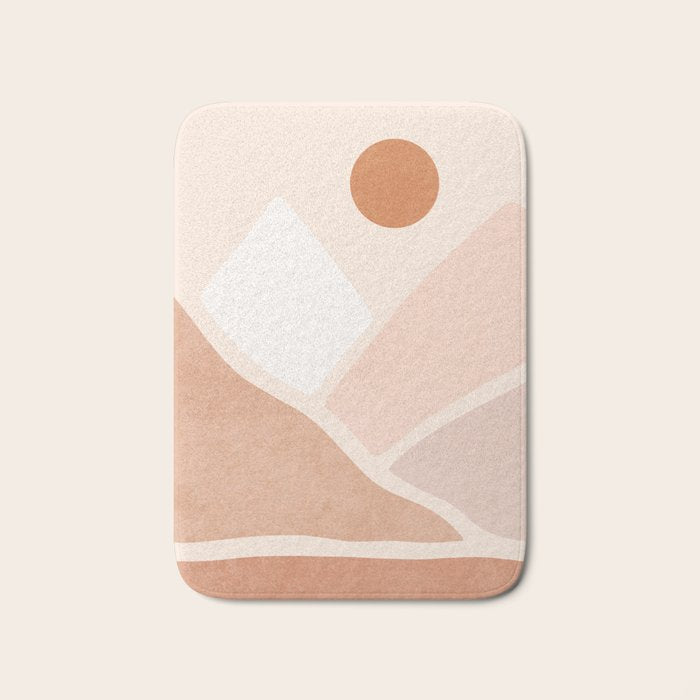 Warm Neutral mountain sun Bath Mat Gallery Image 1