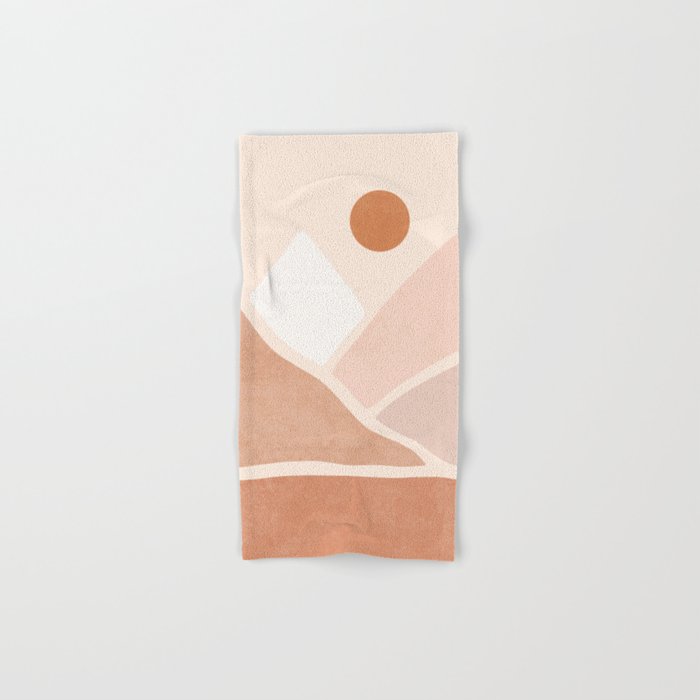 Warm Neutral mountain sun Bath Towel Gallery Image 1