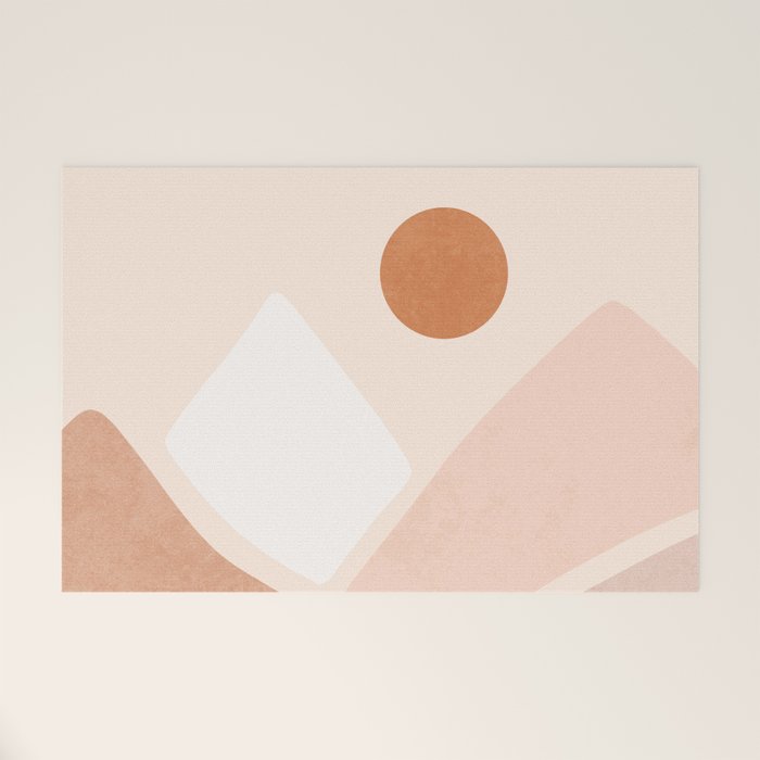 Warm Neutral mountain sun Welcome Mat Gallery Image 1