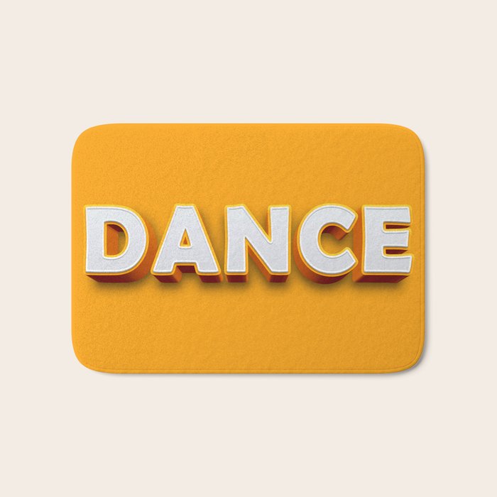 Dance 3D typography Bath Mat Gallery Image 1