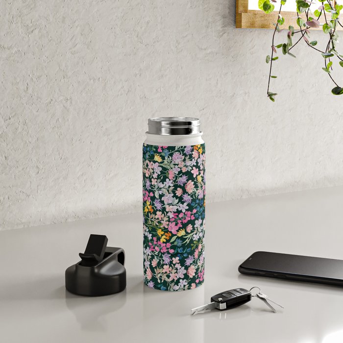 Wildflower Field on Pine Grove - Pink, Orange, Blue, & Purple Water Bottle Gallery Image 4