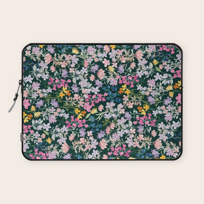 Wildflower Field on Pine Grove - Pink, Orange, Blue, & Purple Laptop Sleeve Gallery Image 1