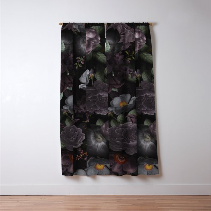 Mystic Moon Night Roses Botanical Flower Garden Window Curtain Gallery Image 3