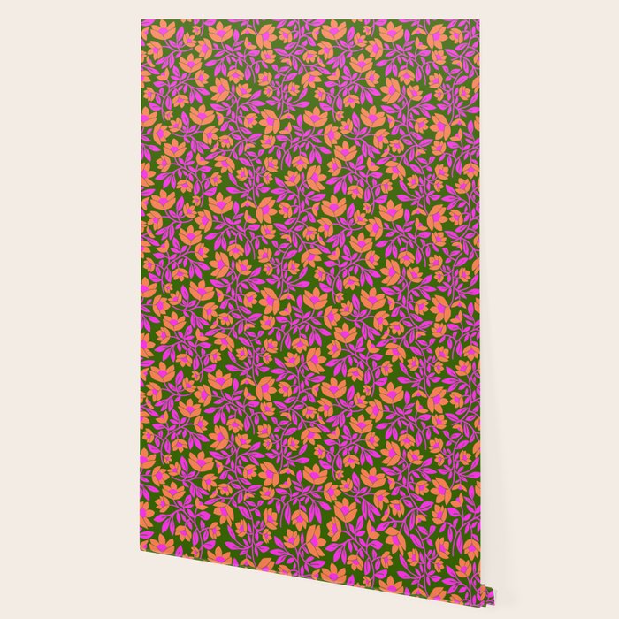 Tropical Blooms Pattern - Green Wallpaper Gallery Image 2