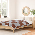 Checkerboard I - Blue Brown Duvet Cover Gallery Image 2