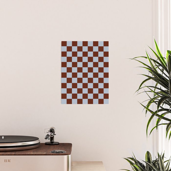 Checkerboard I - Blue Brown Poster Gallery Image 2