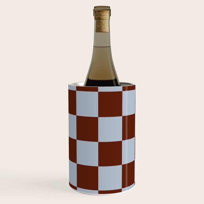 Checkerboard I - Blue Brown Wine Chiller Gallery Image 2