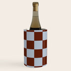 Checkerboard I - Blue Brown Wine Chiller Gallery Image 2