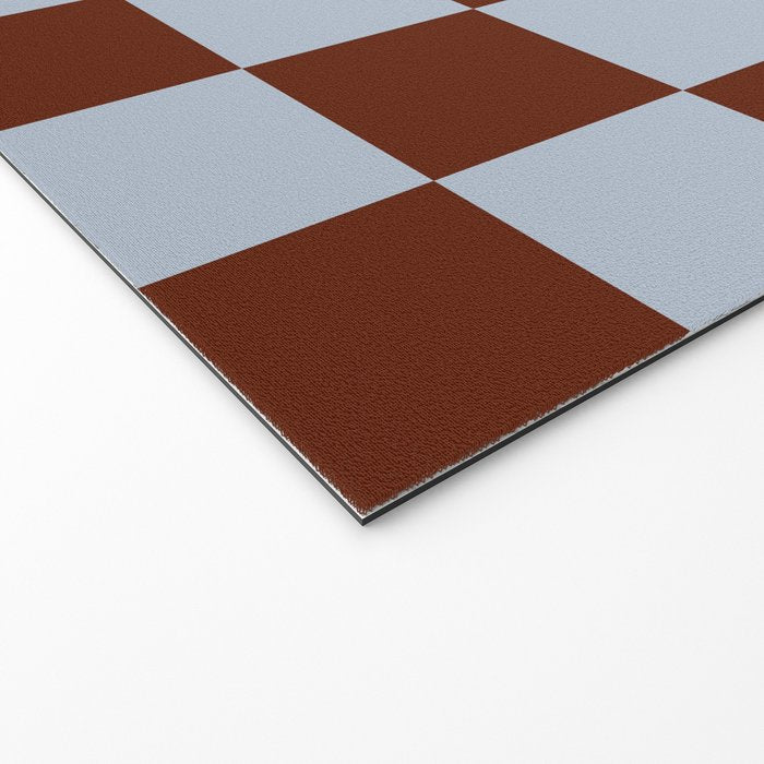 Checkerboard I - Blue Brown Welcome Mat Gallery Image 2