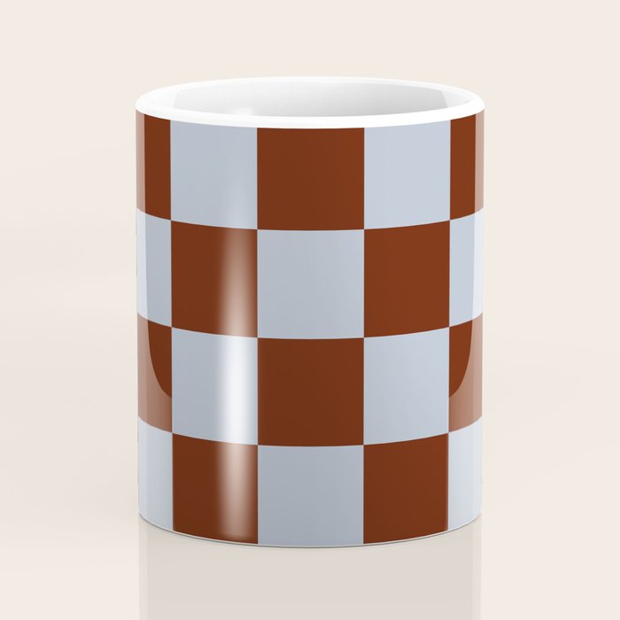 Checkerboard I - Blue Brown Coffee Mug Gallery Image 4