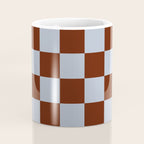 Checkerboard I - Blue Brown Coffee Mug Gallery Image 4