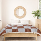Checkerboard I - Blue Brown Duvet Cover Gallery Image 3