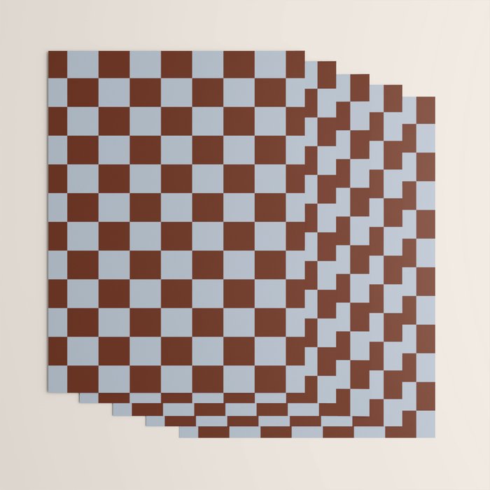 Checkerboard I - Blue Brown Wrapping Paper Gallery Image 3