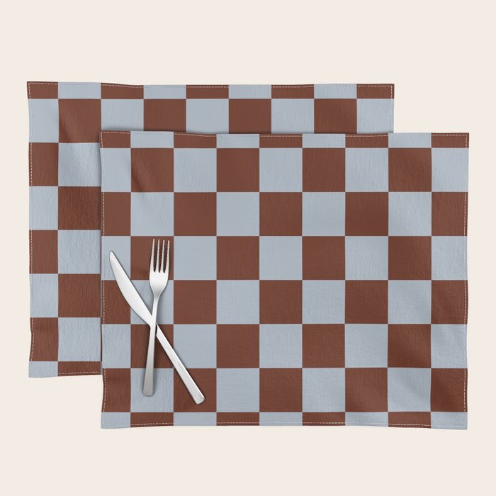 Checkerboard I - Blue Brown Placemat Gallery Image 1