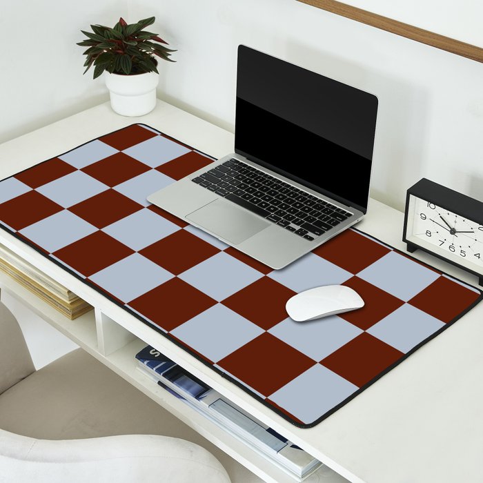 Checkerboard I - Blue Brown Desk Mat Gallery Image 2