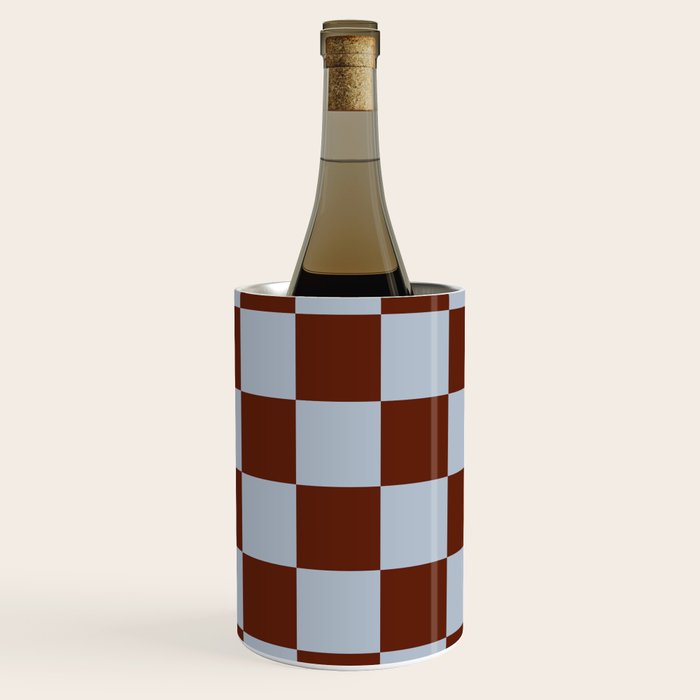 Checkerboard I - Blue Brown Wine Chiller Gallery Image 3