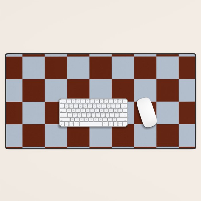 Checkerboard I - Blue Brown Desk Mat Gallery Image 1