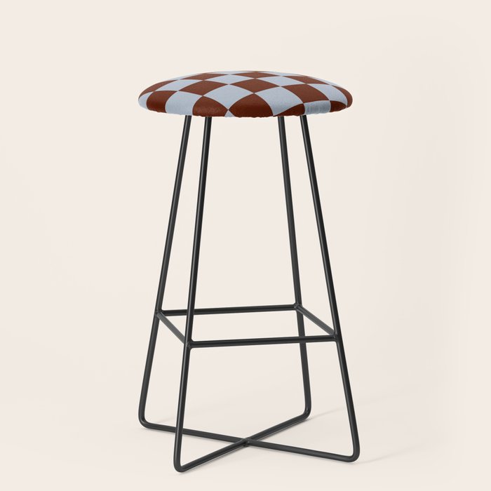 Checkerboard I - Blue Brown Stool Gallery Image 1