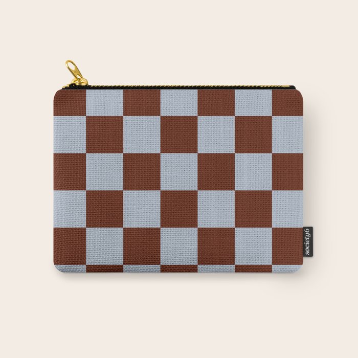Checkerboard I - Blue Brown Carry All Pouch Gallery Image 1