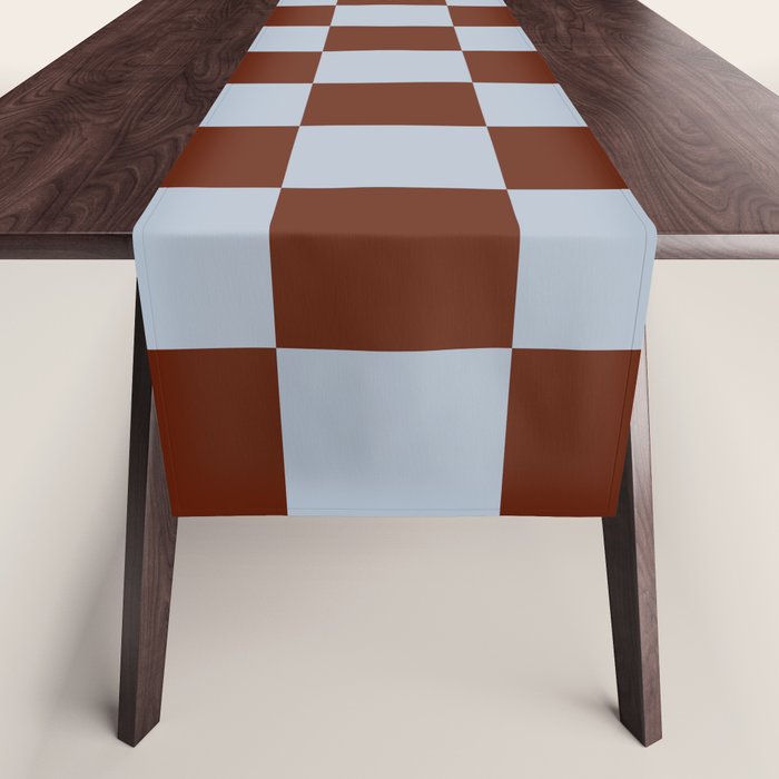 Checkerboard I - Blue Brown Table Runner Gallery Image 1