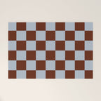 Checkerboard I - Blue Brown Welcome Mat Gallery Image 1