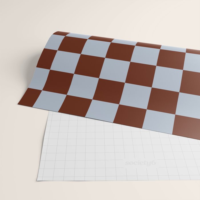 Checkerboard I - Blue Brown Wrapping Paper Gallery Image 2