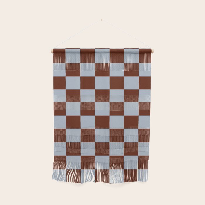 Checkerboard I - Blue Brown Wall Hanging Gallery Image 1