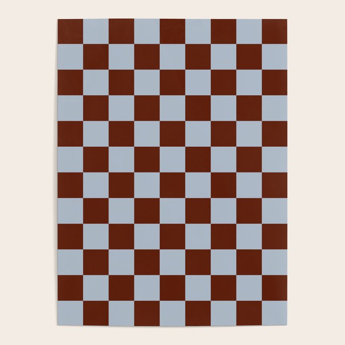 Checkerboard I - Blue Brown Poster Gallery Image 1