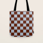 Checkerboard I - Blue Brown Tote Bag Gallery Image 1
