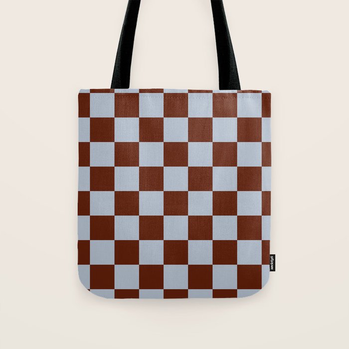 Checkerboard I - Blue Brown Tote Bag Gallery Image 1