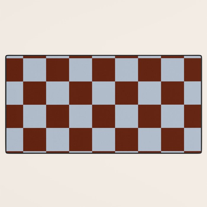 Checkerboard I - Blue Brown Desk Mat Gallery Image 3