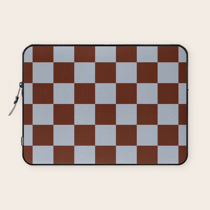 Checkerboard I - Blue Brown Laptop Sleeve Gallery Image 1