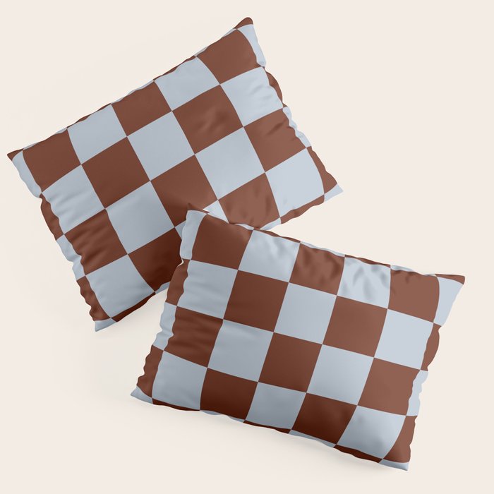 Checkerboard I - Blue Brown Pillow Sham Gallery Image 3
