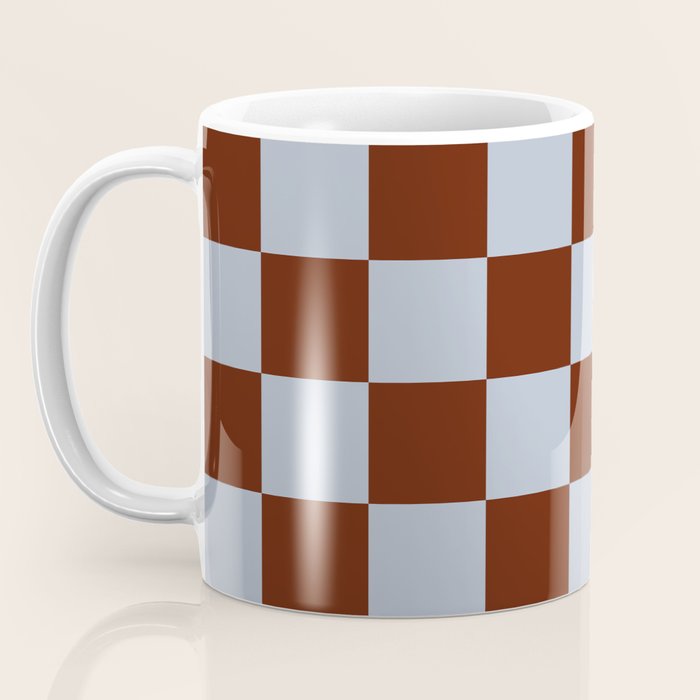 Checkerboard I - Blue Brown Coffee Mug Gallery Image 3