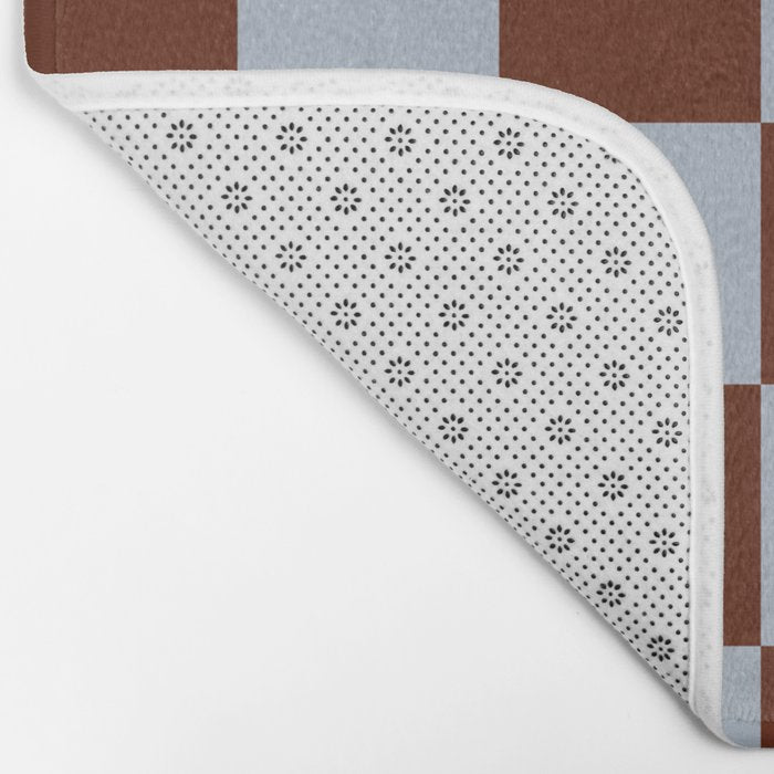 Checkerboard I - Blue Brown Bath Mat Gallery Image 2